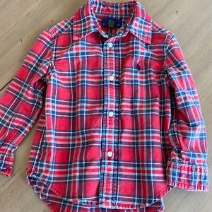 Ralph Lauren long sleeve toddler boys button down polo size 2T
